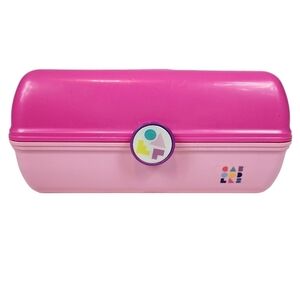 Vintage Caboodles California Hot Pink‎ Make Up Case with Mirror Made in USA